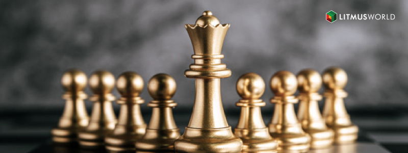 Chess board showcasing leadership
